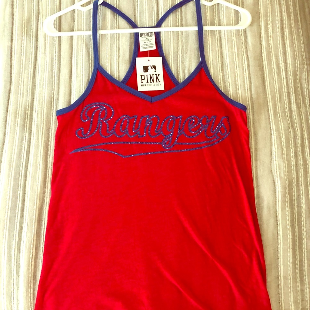VS PINK- Rangers MLB tank. XS